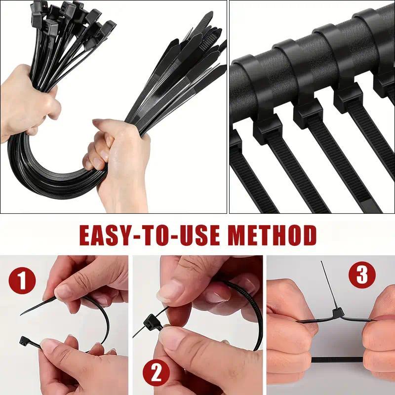 400-Piece nylon universal cable tie buckle self-locking nylon zipper tie bracket new product -