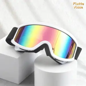 Large Frame Ski Goggles for Men Women Colored Lens Anti-Fog Anti-Glare Snowboard Goggles Wide Vision Sponge Padding Comfortable Fit Snow Goggles for Skiing Snowboarding Winter Outdoor Sports Mountain Riding