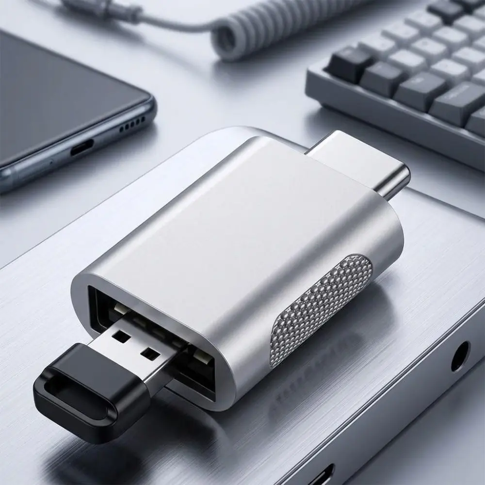 USB-C to USB 3.0 OTg adapter, High-Speed Data Transfer & Charging, Connect Flash Drive, Hard Drive, Keyboard, Mouse to Phone, Tablet, Laptop. Portable Universal Hub for Storage Expansion.