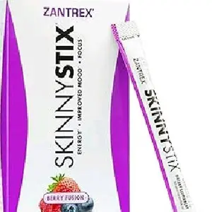 SkinnyStix Energy Drink Mix + Antioxidants. Heightens Focus, and Offers Incredible Energy, Delicious 10-Calorie Packets – 15 Packets, Berry Fusion Flavor