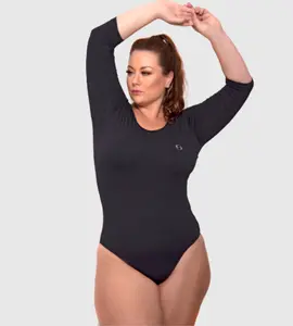 Plus Size Fitness Bodysuit with UV Protection Breathable Comfort