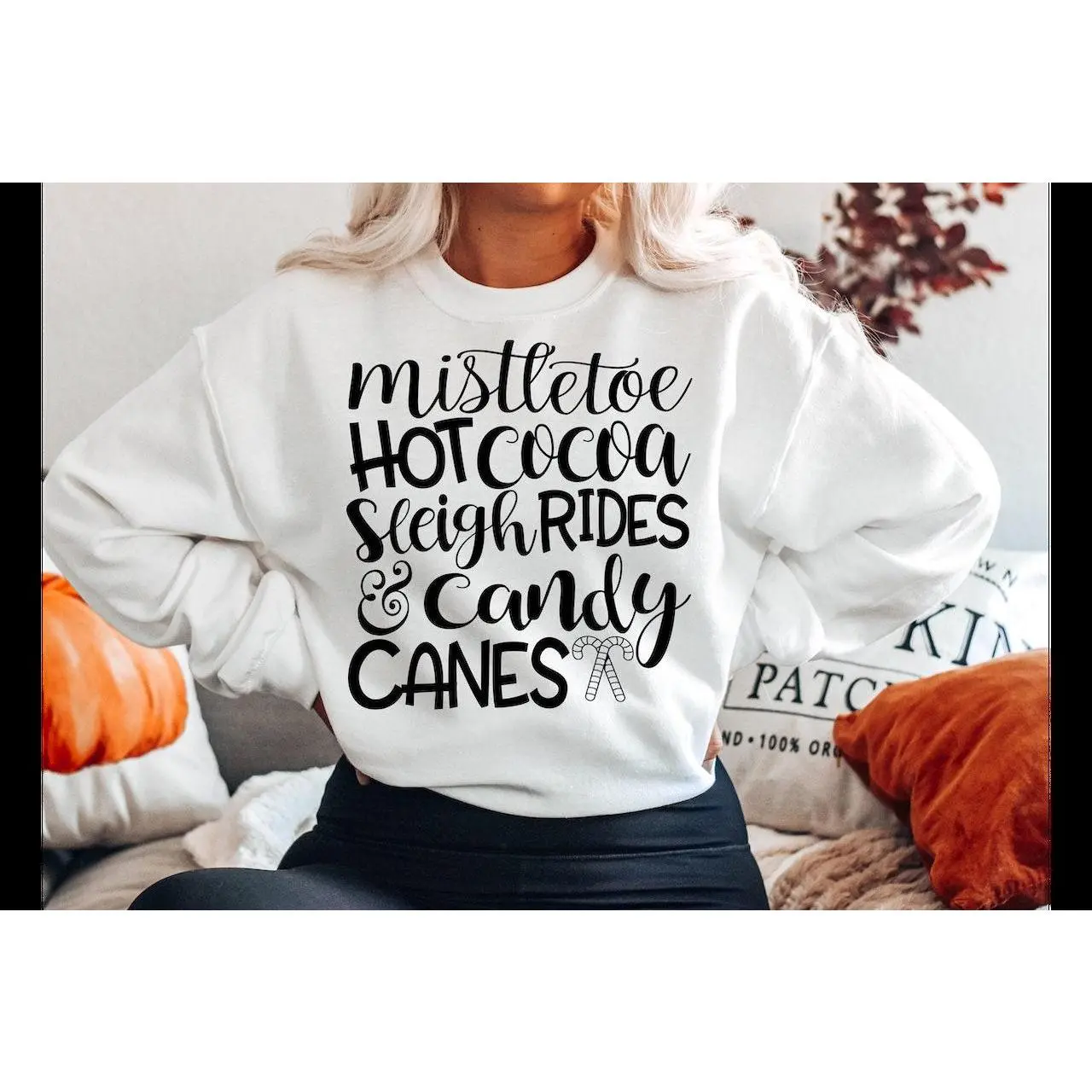 Mistletoe Candy Canes ChristmasGildan Heavy Blend Sweatshirt