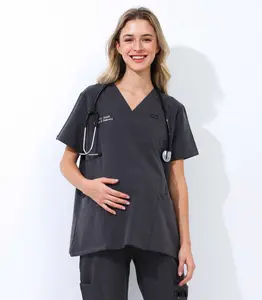 Alina Mae Maternity Nursing Scrub Top - Breathable Workwear for Pregnant Women - Clothing Breathable Clothing Comfortable Uniform Comfort