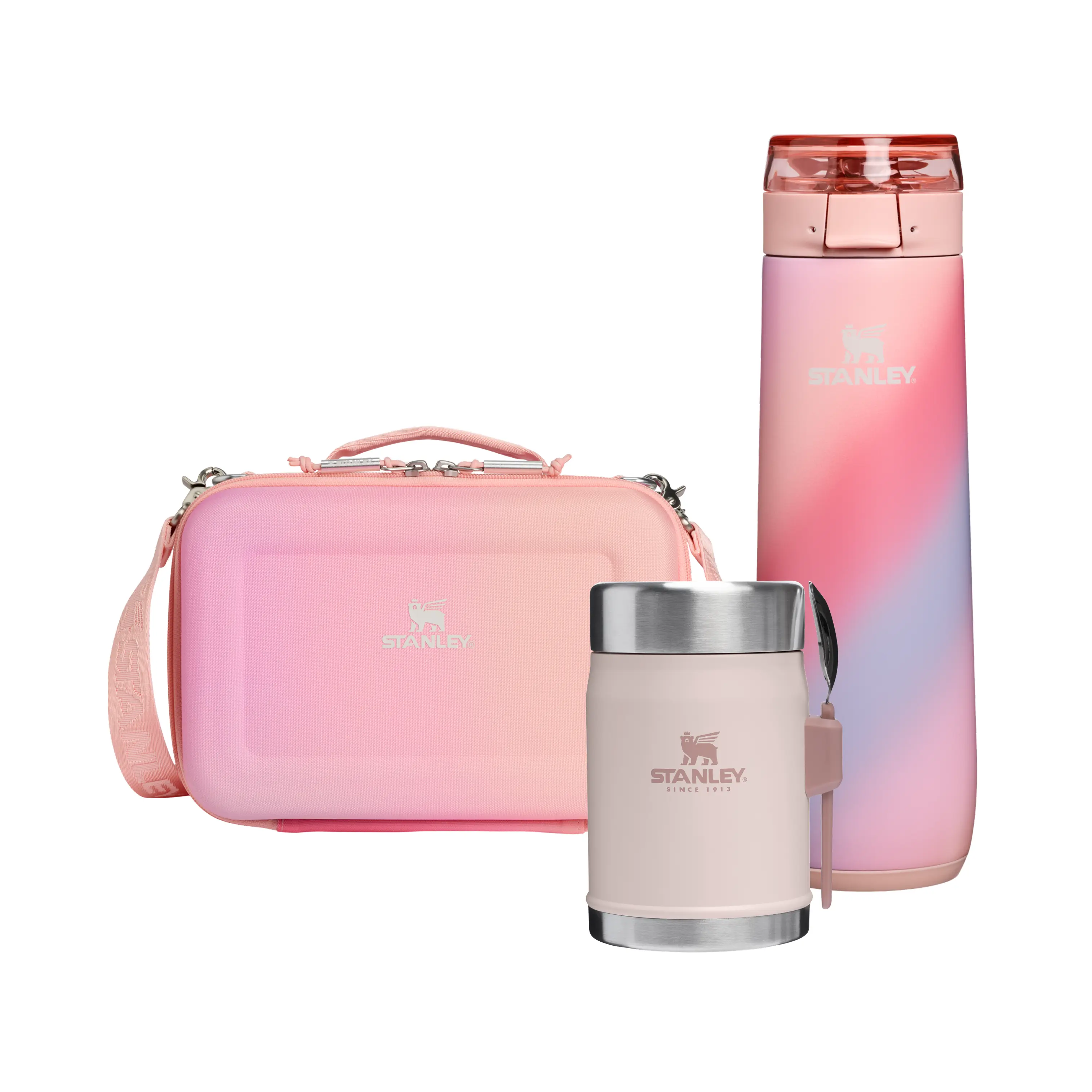 All Day Mini Lunch Box | 4.2 QT + The Flowstate Spring Bottle | 20 OZ + Classic Legendary Food Jar + Spork | 14 OZ
