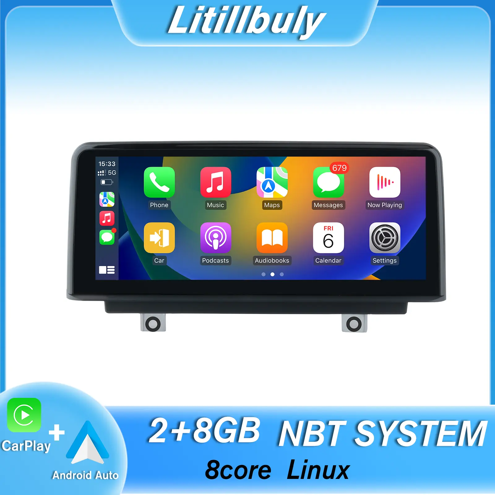 Car stereo for BMW Series1 F20/F21 & 2 F22 & 3 F30/F31/F34/F35 & 4 F32/F33/F36 (2012-2016) touch screen with Android Auto Wireless Carplay, Bluetooth WIFI supports GPS Navigation Car Video Player Car Tv Stick