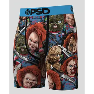 PSD Men's Chucky - Clones Boxer Brief - Standard Length 7 Inch Inseam, Soft and Breathable Poly Blend Fabric