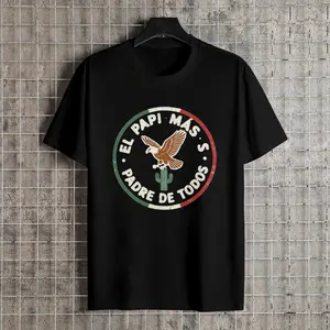 Funny Mexican Dad T-Shirt - El Papi Más Padre De Todos Perfect Father's Day Gift Crewneck Shortsleeve Casual graphic tee