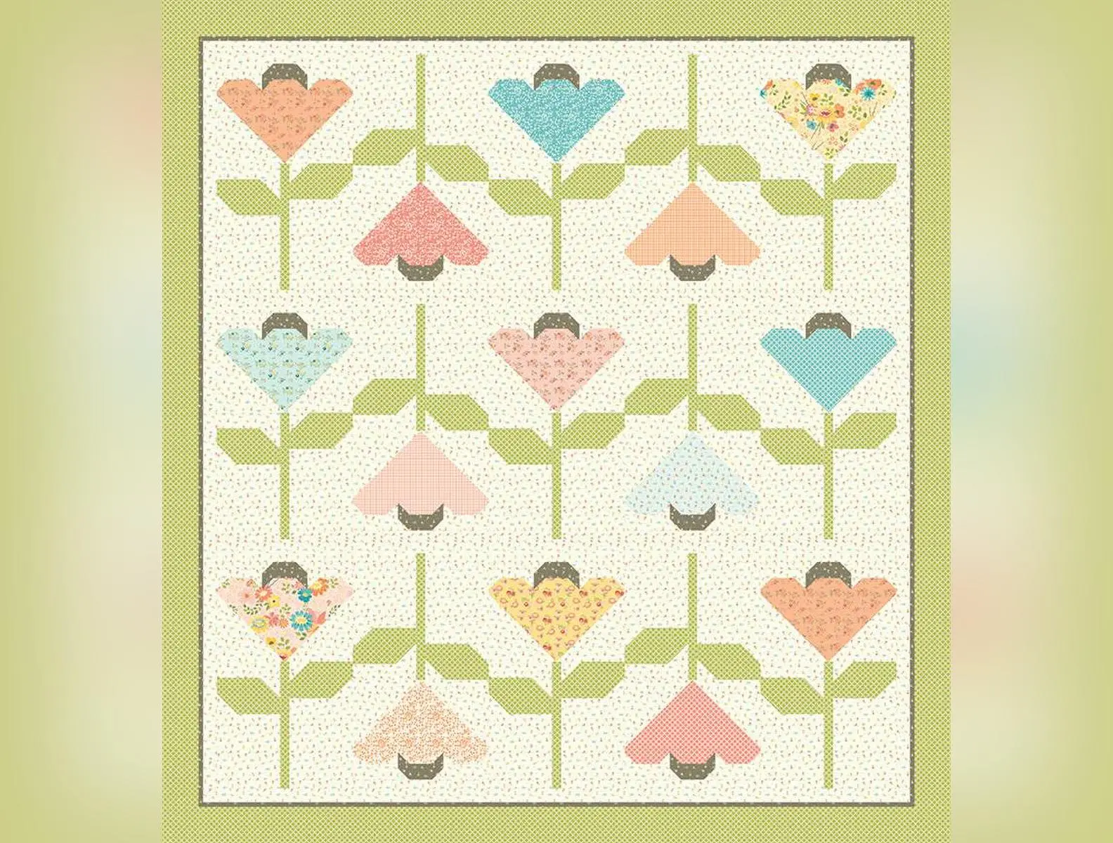 Tulip Toss Quilt Pattern by Sandy Gervais