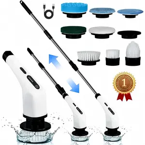 Electric Spin Scrubber for Bathroom & Kitchen – Cordless Shower Cleaning Brush with Adjustable Speeds, Long Battery Life, Extendable Handle & IPX7 Waterproof Design