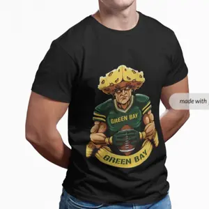 [Comfort Color] Green Bay Football Cheesehead Unisex T-shirt, Green Bay Game Day Tee, Funny Cheesehead Mascot Unisex T-shirt, Green Bay Fan Gift Tee