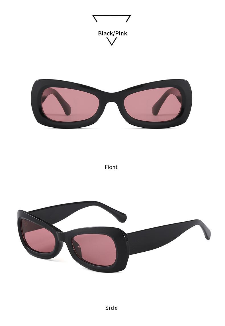 Chunky Retro Rectangular Sunglasses - Bold Slim Frame with Smooth Temple Arms, UV400 Protection Shades Perfect for Y2K Cool Girl Aesthetic and Street Style Must-Haves