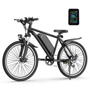 26-Inch Fat Tire Electric Mountain Bicycle for Adults - High-Carbon Steel E-Bike with 350W Motor, 48V 9.0Ah Removable Battery, 7-Speed Shimano, Front Suspension, Double Disc Brakes, 22 MPH, LED Display