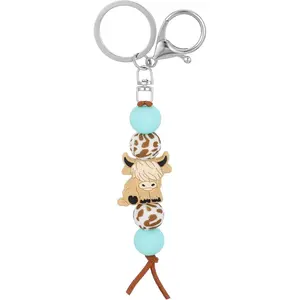 Cow  Beaded Cow  Cute  Print Lanyard  Key Chain Ring Keyring Holder for Women Men Girls Christmas Party Favors  Lovers Backpack Wallet Decorations