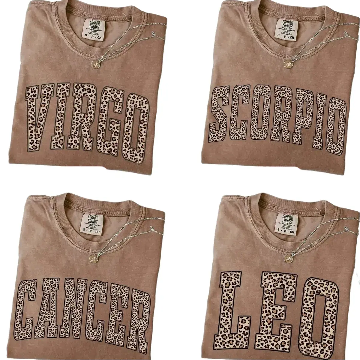 Comfort Colors Leopard Zodiac Shirt for Women - Espresso, Custom Astrology Sign Crewneck, 12 Horoscope Sweatshirts, Cute Birthday Gift, Trendy Fall Outfit, Cozy Unisex Pullover for Zodiac Lovers, Christmas Gift - TrendWear USA
