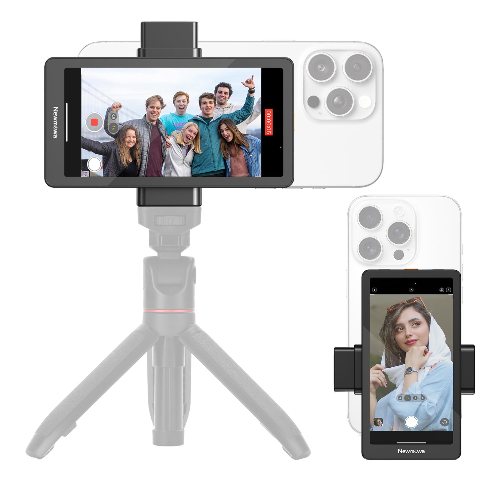 Newmowa Vlog Selfie Monitor Screen Only for iPhone, 1080P Wireless Recording, Back Camera Monitor, Magnetic Phone Holder Large Size Live Screen Sharing Smartphone Vlogging Kit Ideal for TikTok Live Streams (Support 4K 30fps Wired Recording) #SummerVibes s