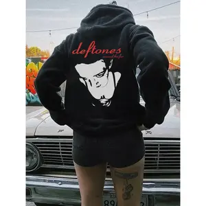Deftones Hoodie, Aroundthefur Hoodie, Deftones Fan 90s Vintage Fashion, Y2K Album Cover Music, Long Sleeve Classic Graphic Print Hoodie, Casual Fitted Style, SweatshirtsRAIMENTRY