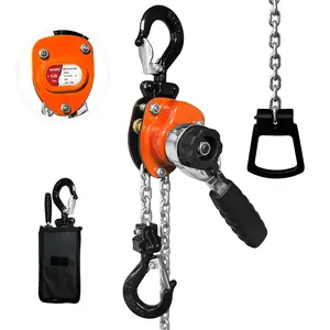 Manual Mini Lever Chain Hoist 1/4 Ton 550LBS 5FT Lever Bolck Chain Puller Come Along Winch Alloy Steel G80 Chain Ratchet with 2 Duty Hooks Portable Smooth for Factory Garages and Open-Air