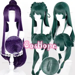 Mao Mao Cosplay Wig Jinshi Wig Dark Green Purple Wig Cosplay Anime Cosplay Heat Resistant Synthetic Wigs for Halloween Costume