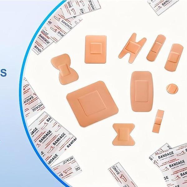 80&160 - Pack PE Flexible Adhesive Bandages, All - in - One Waterproof and Superbly Breathable Bandages with Cushioned Pad for Wound Care, Variety Pack with Finger & Knuckle Bandages