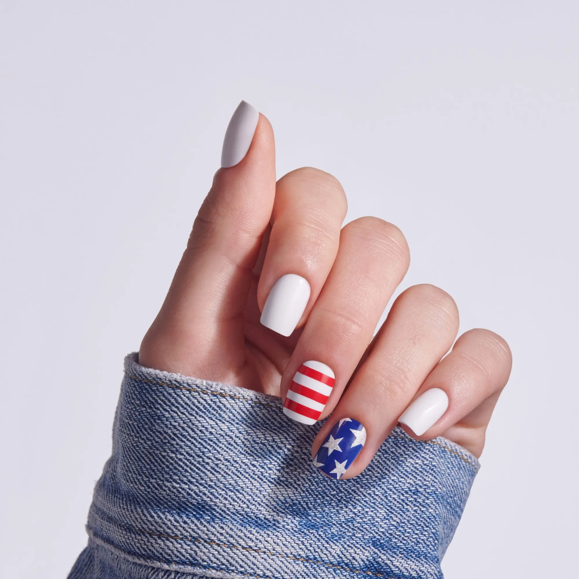 Kiss Core Design Press On Fake Glue Nails - Melody In Motion | Design, Multicolor, Short, Squoval