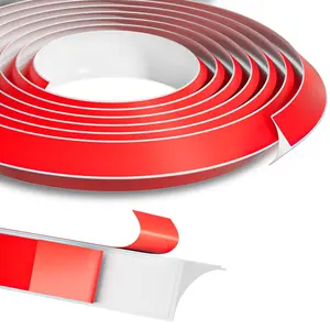 196" Flexible Quarter Round Molding Trim, Peel and Stick  Caulk Strip -Double Self-Adhesive Bendable Shoe Molding for Floor Edge, Wall Corner, Staircase & Cabinet (White)