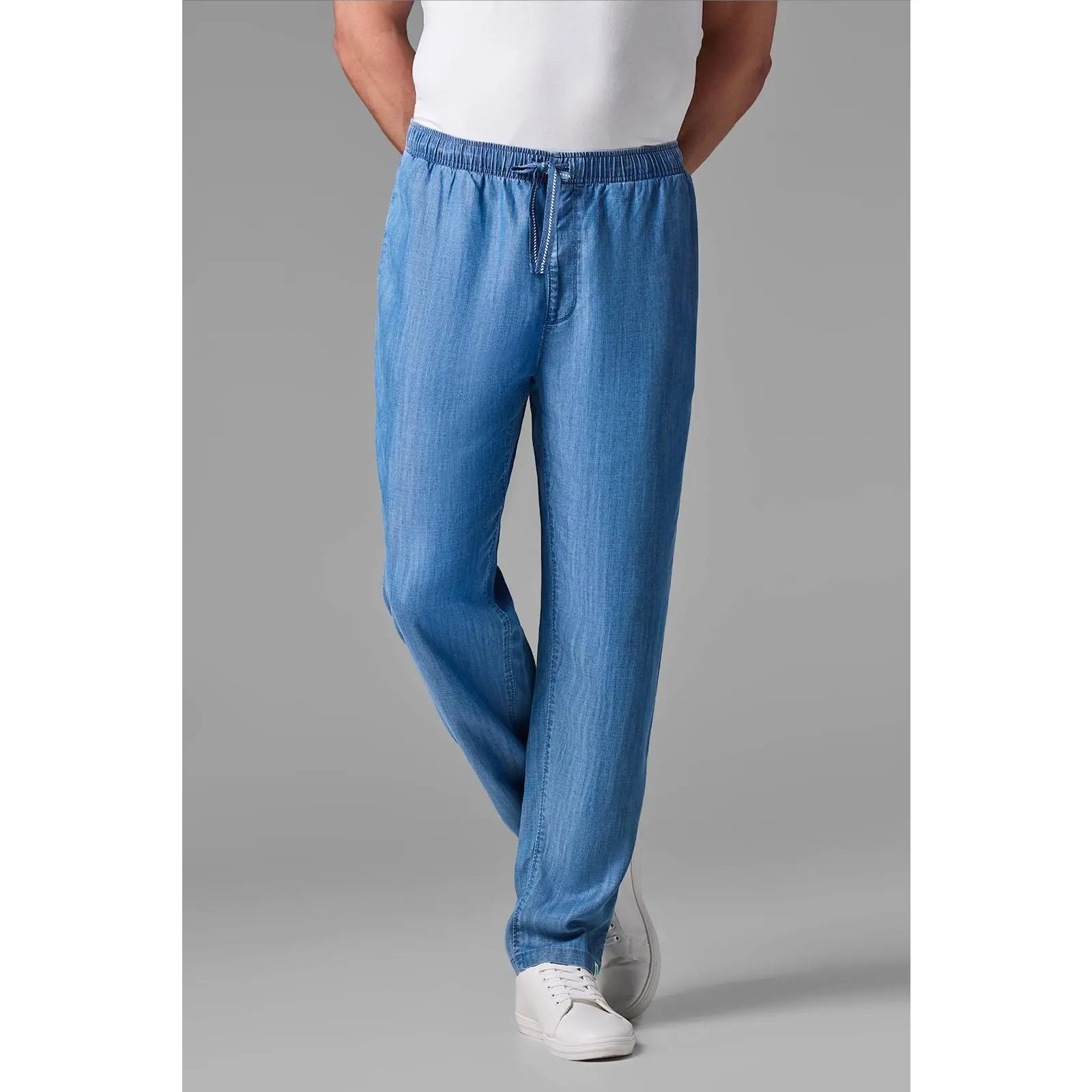 Brickel | Men's Chambray Relaxed Fit Pants | Light Indigo Chambray