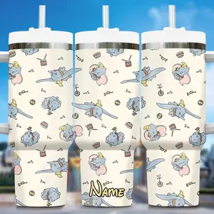 Dumbo Movies Custom Cup 40 oz Tumbler With Handle, Movie Tumbler 40oz, Movie Fantasy Gift Travel Cup