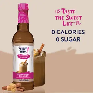 Skinny Syrup Brown Sugar Cinnamon Beverage - Sweet Treat with Sugar, 0 Calories & Sugar, Ideal for Infusing Beverages