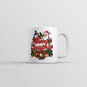 Merry Christmas Mug Funny Sarcastic Christmas Decorative Gift Coffee Cup - 11oz Funny Coffee Mugs Ceramic Printed Drinkware Cup