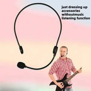 Rock Star Costume Accessories Headset, Role Play Fake Microphone Singer Prop, Halloween Party Cosplay, Christmas Gift