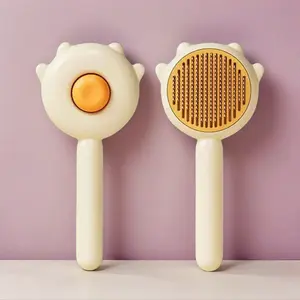 Self-Cleaning Slicker Brush: The Ultimate Solution for Cat & Dog Shedding, Long or Short Fur #PetGroomingEssential #StopPetShedding #SelfCleaningPetBrush