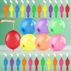 30Pcs Large Heavy Duty Neon Punch Balloons with Rubber Band Handles, Thickened Punching Balloons for Party Favors, Easter Egg Fillers & Prizes