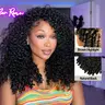 ISEE HAIR Burmese Curly Natural Black & Highlight Human Hair Half Wig with Drawstraing InvisiFit Strap Glueless Wig for Beginners  #sohochic