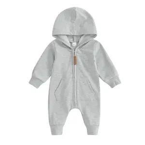 Fall Baby Clothes Newborn Boy Girl Hoodie Romper Long Sleeve Jumpsuit Winter Infant  Outfit