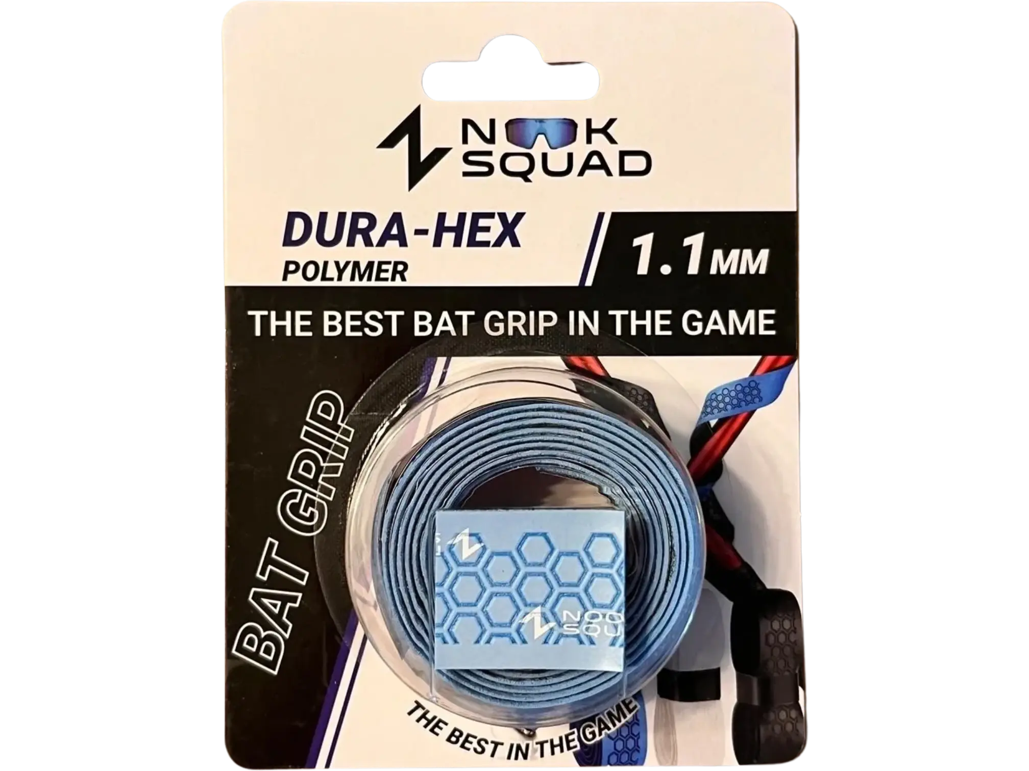 NookSquad Dura-Hex Polymer Baseball Bat Grip 1.1mm - Premium Adhesive Backing & Easy Installation for Superior Grip Performance - Batting Practice Equipment
