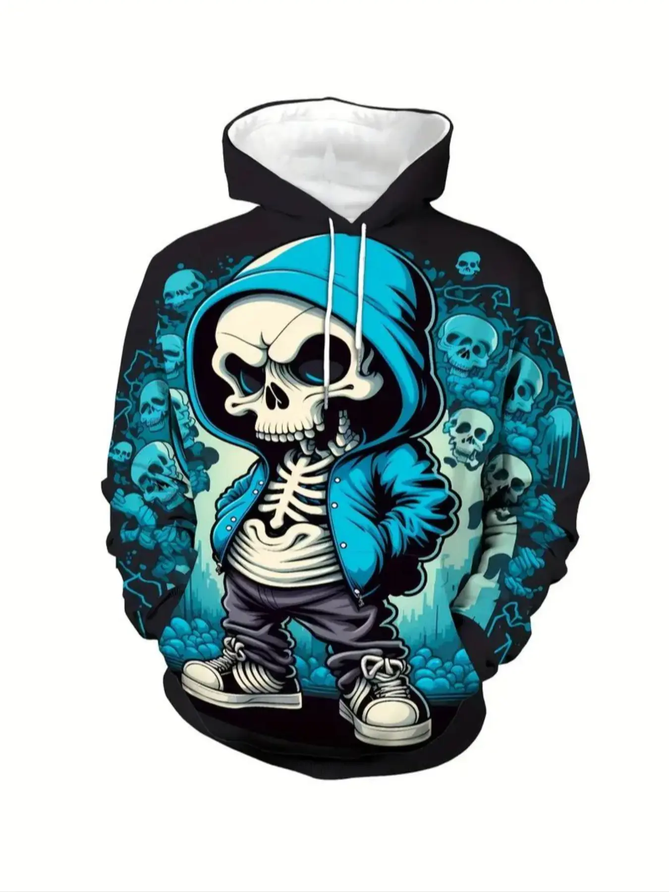 Men's Halloween Casual Streetwear Hoodie, Fashion Streetwear Apparel, New Cartoon Graphic Pattern Sweatshirt, 3D Print Pullover Hooded Sports Shirt, Unisex Fitted Design