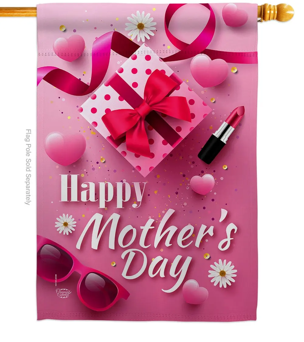 Ornament Collection H192189-BO Beautiful Mother Day Family 28 x 40 in. Double-Sided Decorative Vertical House Flags for Decoration Banner Garden Yard Gift