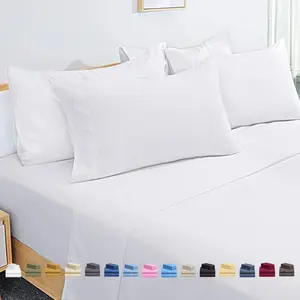 Luxury Microfiber Deep Pocket Bed Sheet Set - 6-Piece Full Queen King Solid Soft Durable Bedding Accessories Machine Washable All-Season Comfort