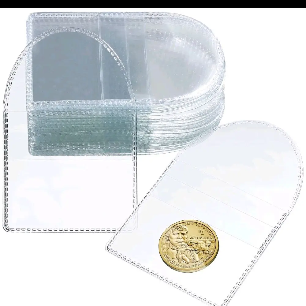 Coin Protector Sleeves, Single-Pocket Design, 25-Pack Set