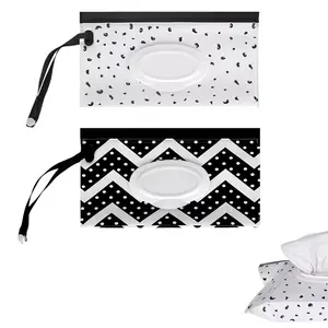 2-Pack Portable Wet Wipe Bags, Pull-Through Design, Ideal for Travel, Car, Nightstand, Cart Hanging Storage, PVC Material