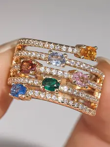 1 PC Retro Style Cubic Zirconia Ring For Women For Wedding Engagement Party Jewelry Valentine's Day Gift Statement Rings