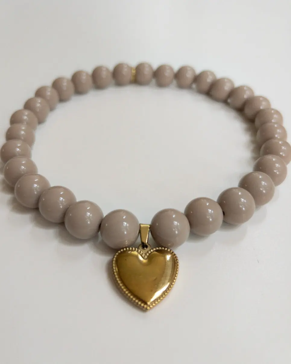 Polished Pup Taupe Beaded Dog Necklace