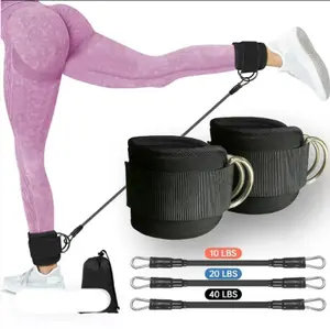 Ankle Resistance Band Set, 6 Counts Ankle Strap With Elastic Band, Sports Ankle Strap for Leg and Hip Training, Fitness Equipment For Home Gym, Workout Band