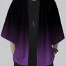 Gradient Kimono-Style Cardigan, Fresh Japanese-Inspired Loose Breathable Layer for Spring and Summer, Trendy Outdoor Casual Essential Clothing