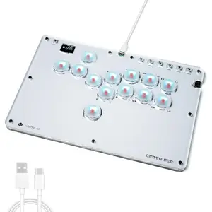 Haute42 Arcade Stick 13Keys All-Button Gamerfinger with Turbo Functions & Custom RGB,Arcade Controller Street Fight for PC/Ps3/Ps4//Steam  Keyboard-Supports Hot Swap & SOCD