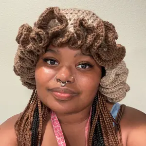 Crochet Brown multicolored hat
