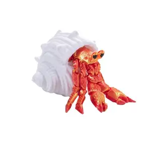 Ultra-Realistic Small-Size Hermit Crab Figurine, Metallic Shine Ocean Theme Ornament, Educational Kids Toy, Indoor Recreation Shelf Decor, Ideal Gift,summervibes
