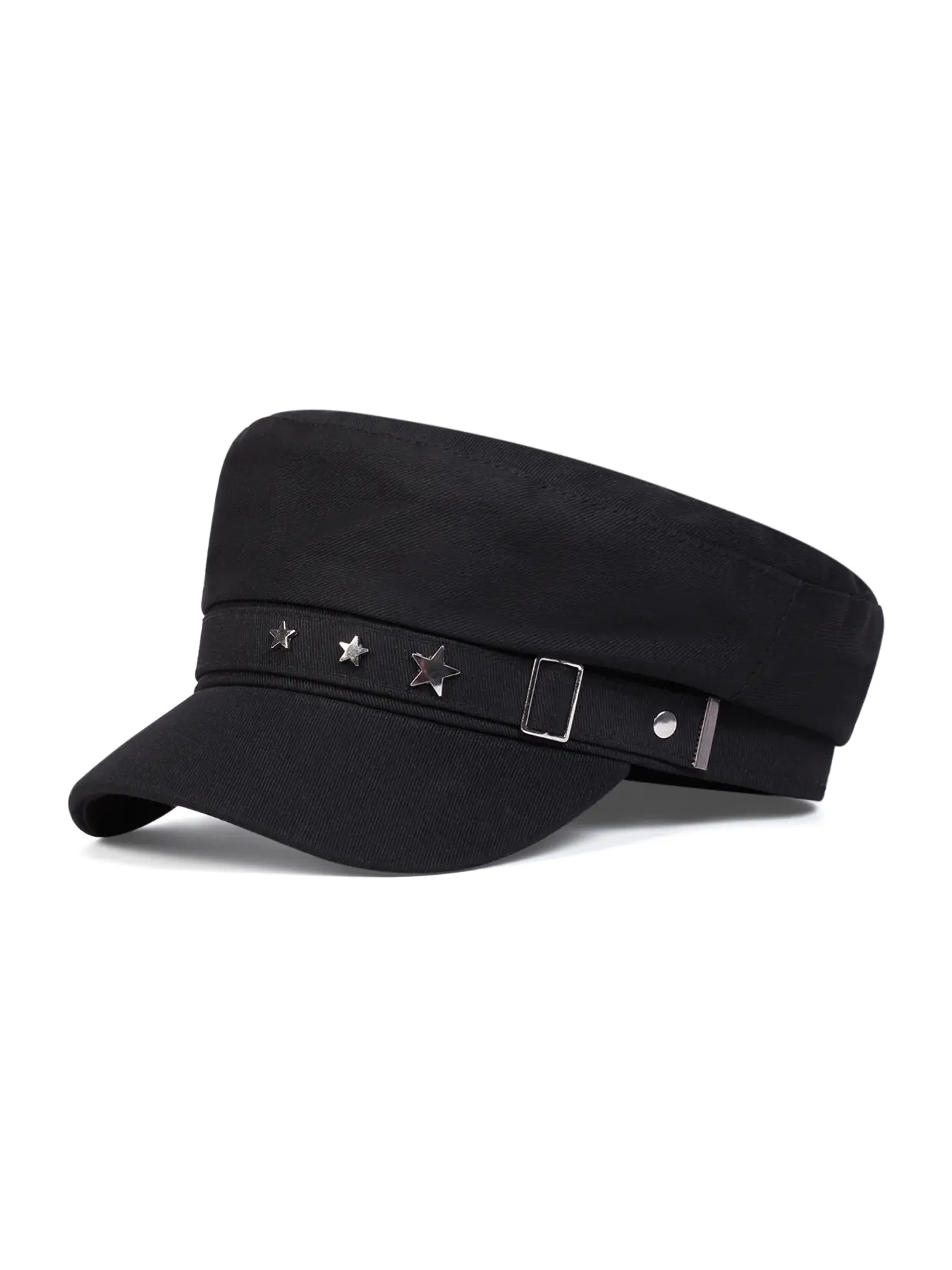 Unisex Star PU Leather Beret Hat, Adjustable Fitted Design, Casual Outdoor Sun Protection Cap for Spring & Fall Travel Vacation, Galaxy Pattern Hat, Graphic Hats