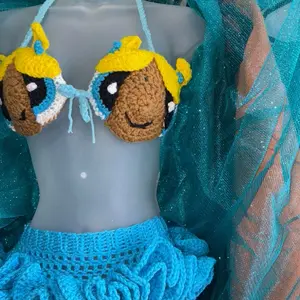 Blue Puff Girl Swimsuit