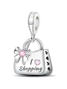 Fashion Shopping Bag Design Pendant, Fashionable Pendant for Women & Girls, Trendy All-match & Exquisite DIY Jewelry for Birthday Gift, Heart Design Charm